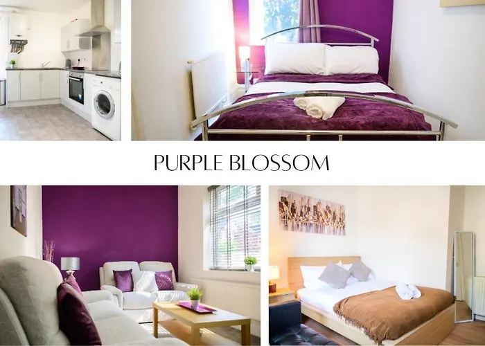 Purple Blossom, Cosy 2 Bed Apartment, Near Didsbury, Free Parking